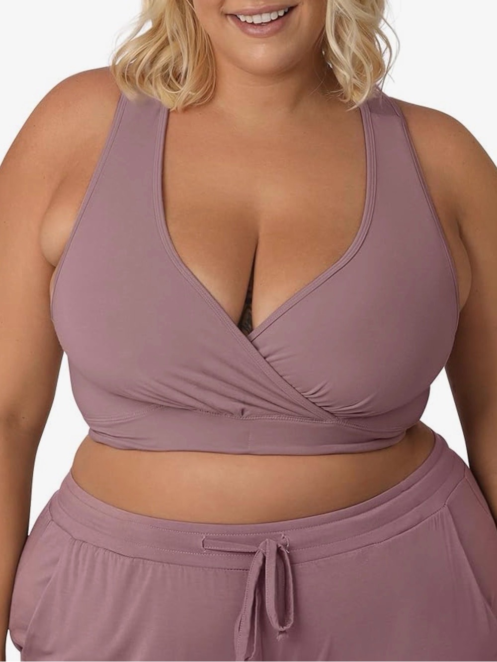 Kindred Bravely French Terry Nursing/Maternity Bralette in Mauve - Busty XL